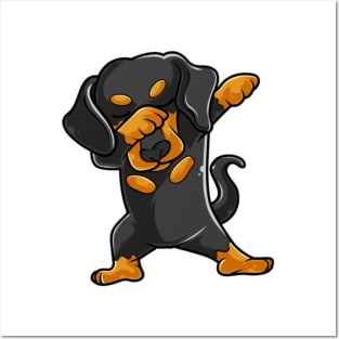 Cute Dabbing Dachshund Shirt Funny Dachshund Dab Posters and Art